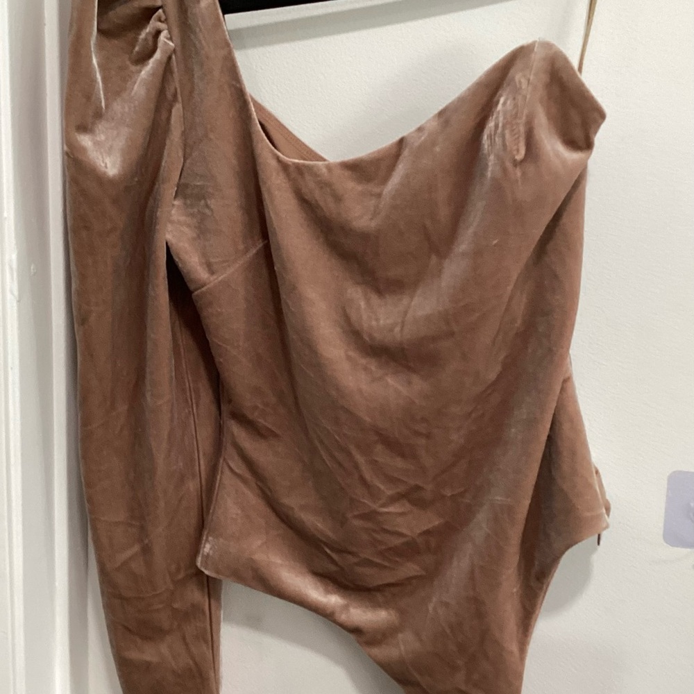 Astr Soft Tan Velvet Top